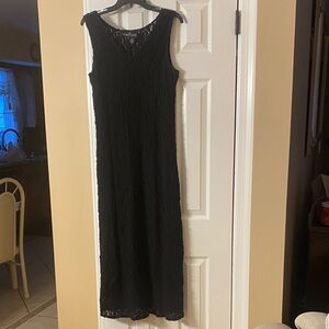 Carole Little Vintage Black Lace Maxi Dress